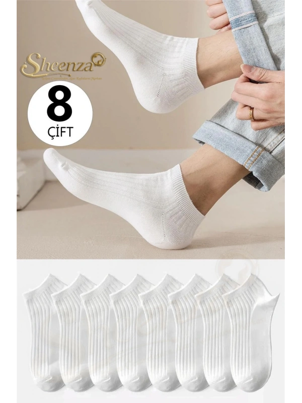 Unisex 8 Çift Renkli Çizgili Çorap