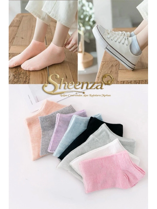 8’li Kadın Renkli Patik Çorap