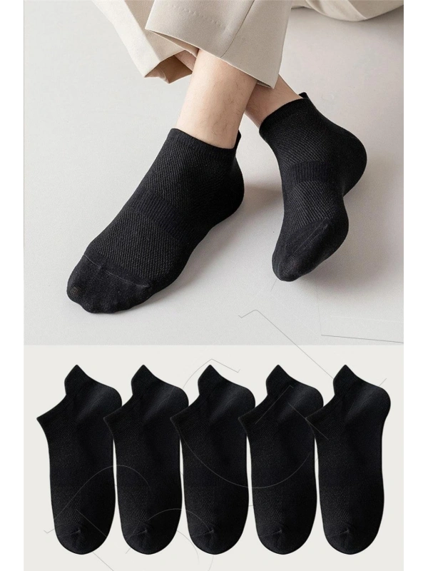 Unisex Spor Patik Renkli 5’li Çorap