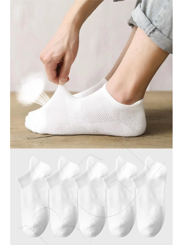 Unisex Spor Patik Renkli 5’li Çorap