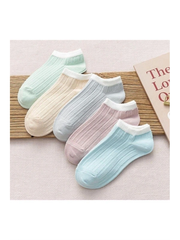 5’li Kadın Desenli Patik Çorap