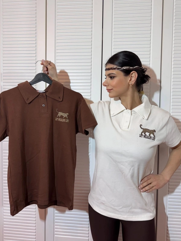 Sheenza Kadın Leopar Fular Detaylı Oversize Tişört