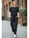 Sheenza Kadın Siyah Kargo Jogger Pantolon (Kemer Detaylı)