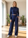 Fitilli Triko Crop & Bol Paça Pantolon Takımı