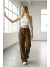 Sheenza Kadın Kahverengi Relax Fit Eşofman Altı – Geniş Paça