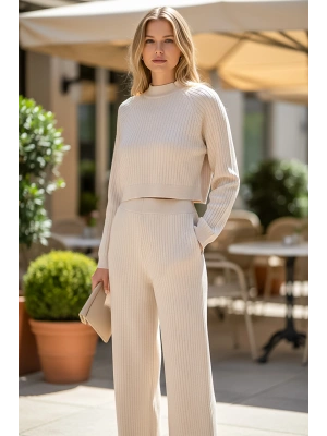 Fitilli Triko Crop & Bol Paça Pantolon Takımı