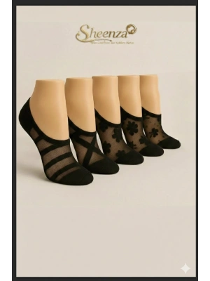 5 Çift Kadın Renkli Tül Çorap