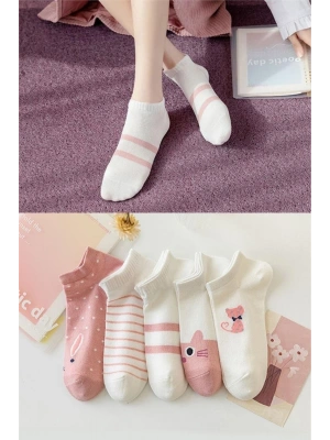 5’li Kedi Desenli Kadın Çorap