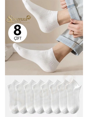 Unisex 8 Çift Renkli Çizgili Çorap