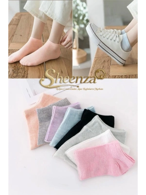 8’li Kadın Renkli Patik Çorap