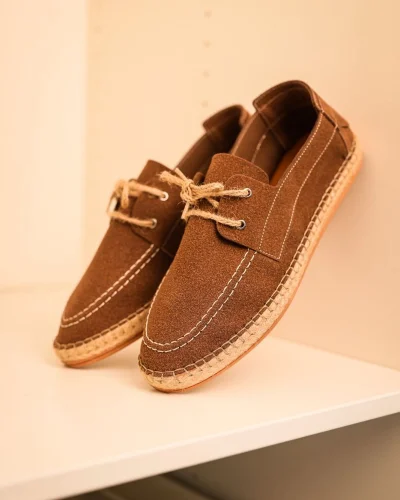 Sahra Erkek Suni Deri Bağcıklı Espadril