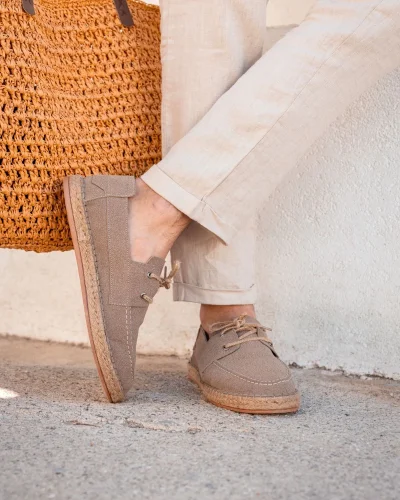 Sahra Erkek Suni Deri Bağcıklı Espadril