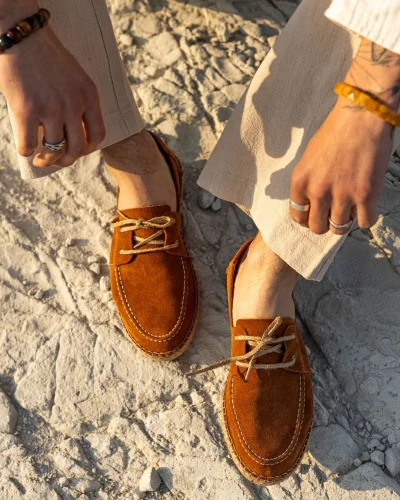 Fleur Hakiki Deri Taba Bağcıklı Espadril