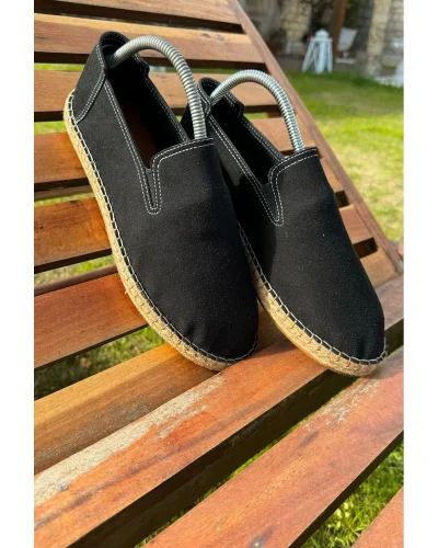 Daisy Erkek Suni Deri Siyah Lastikli Espadril
