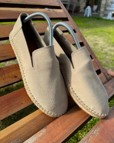 Daisy Erkek Suni Deri Bej Lastikli Espadril
