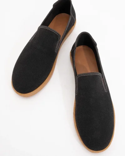 Mira Erkek Siyah Deri tozu Lastikli ayakkabı