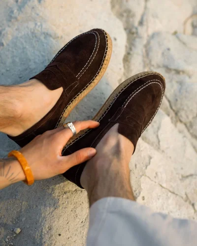 Rose Acı Kahve Hakiki Deri Süet Erkek Loafer