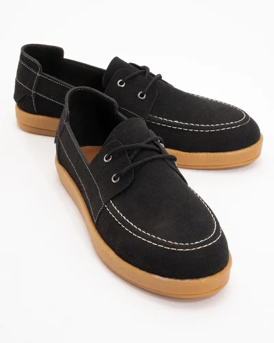 Mary Erkek Siyah Deri Tozu Bağcıklı Ayakkabı