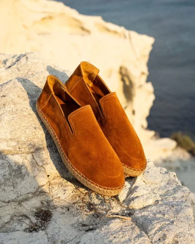 Robert Taba Hakiki Deri El Yapımı Erkek Espadril