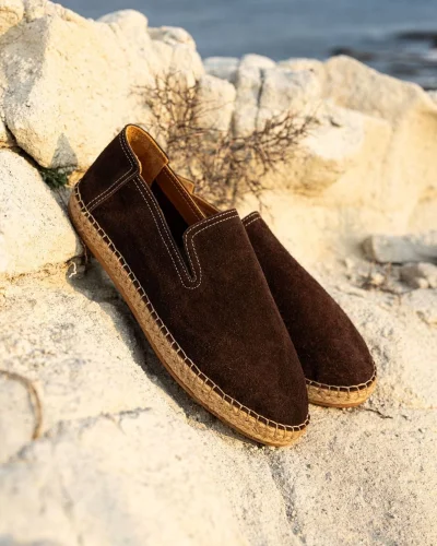 Robert Acı Kahve Hakiki Deri El Yapımı Erkek Espadril