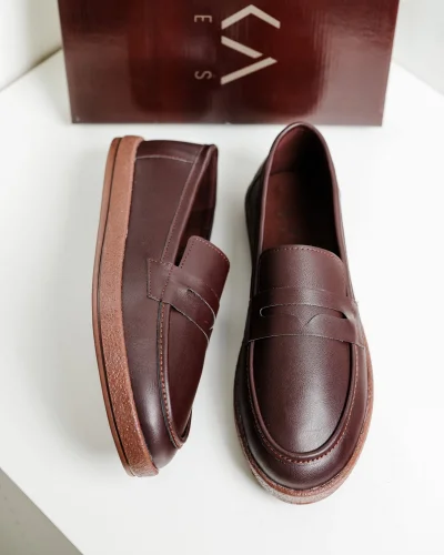 Livya Erkek Acı Kahve Suni Deri Loafer Ayakkabı