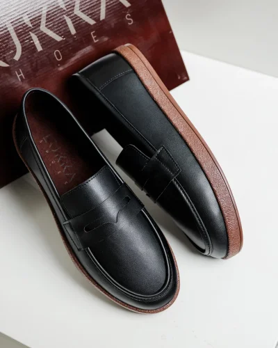 Livya Erkek Siyah Suni Deri Loafer Ayakkabı