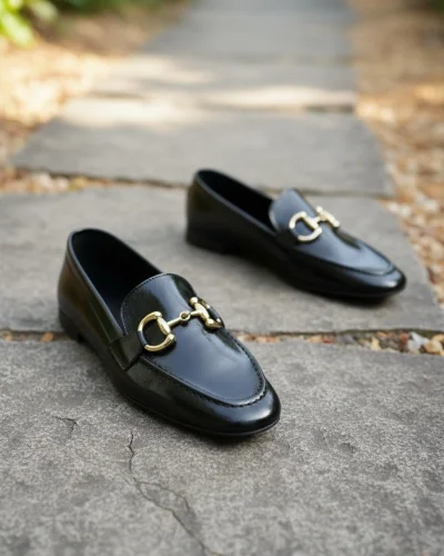 Mical Kadın Siyah Kırışık Rugan Babet