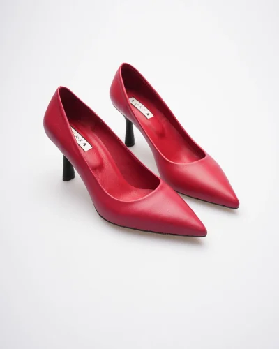 Kadın Adal Kırmızı Hakiki Deri İç Dış 11cm Topuklu Stiletto