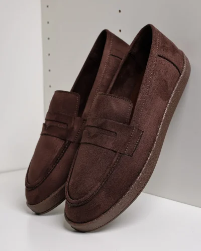 Livya Erkek Acı Kahve Süet Loafer Ayakkabı