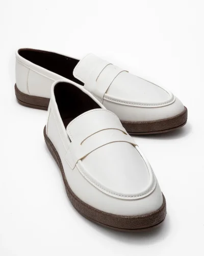 Livya Erkek Beyaz Suni Deri Loafer Ayakkabı