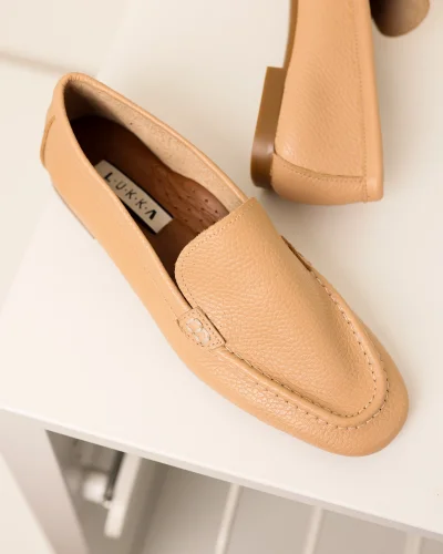 Hakiki Deri Kadın Abay Nude Saraçlı Babet