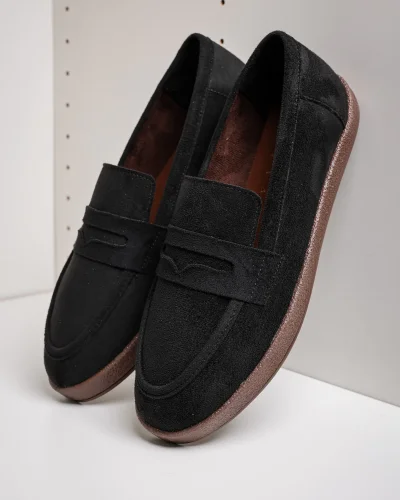 Livya Erkek Siyah Süet Loafer Ayakkabı