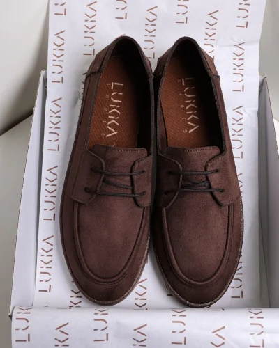 Rosa Erkek Acı Kahve Süet Bağcıklı Loafer Günlük Casual Ayakkabı