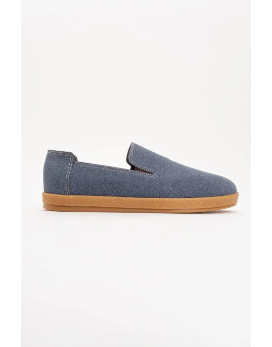 Mira Erkek Mavi Deri tozu Lastikli ayakkabı