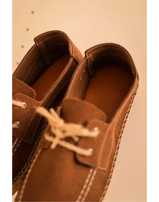 Sahra Erkek Suni Deri Bağcıklı Espadril