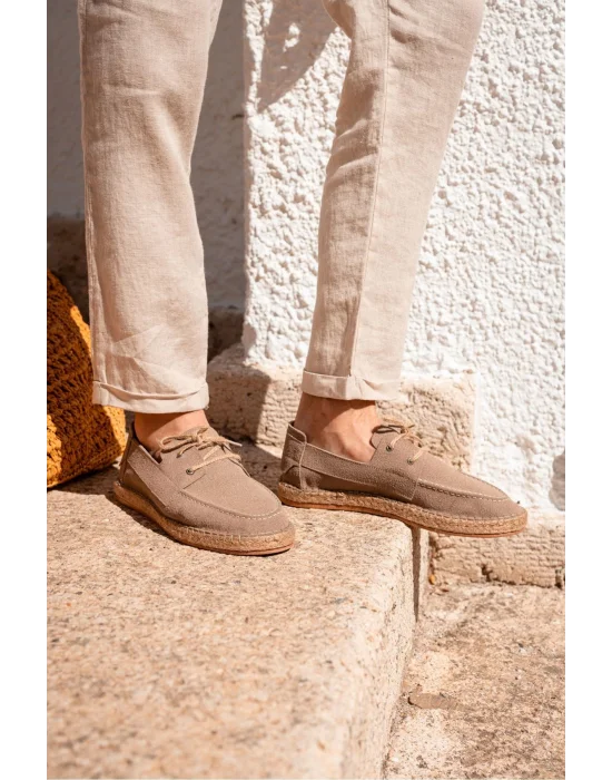 Sahra Erkek Suni Deri Bağcıklı Espadril