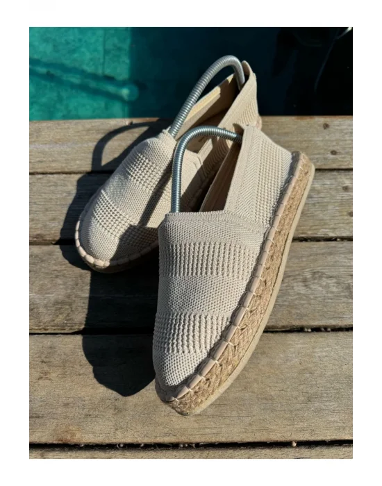 Holly Erkek Bej Triko Espadril