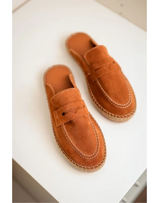 Bloom Hakiki Deri Taba Kauçuk taban terlik