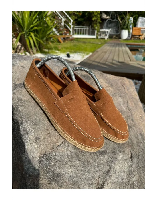 Lotus Erkek Suni Deri Taba Loafer Espadril
