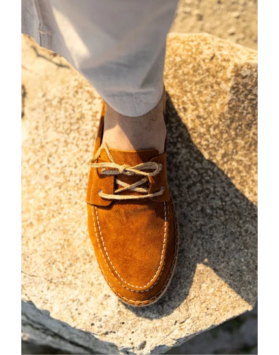 Fleur Hakiki Deri Taba Bağcıklı Espadril