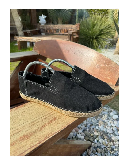 Daisy Erkek Suni Deri Siyah Lastikli Espadril