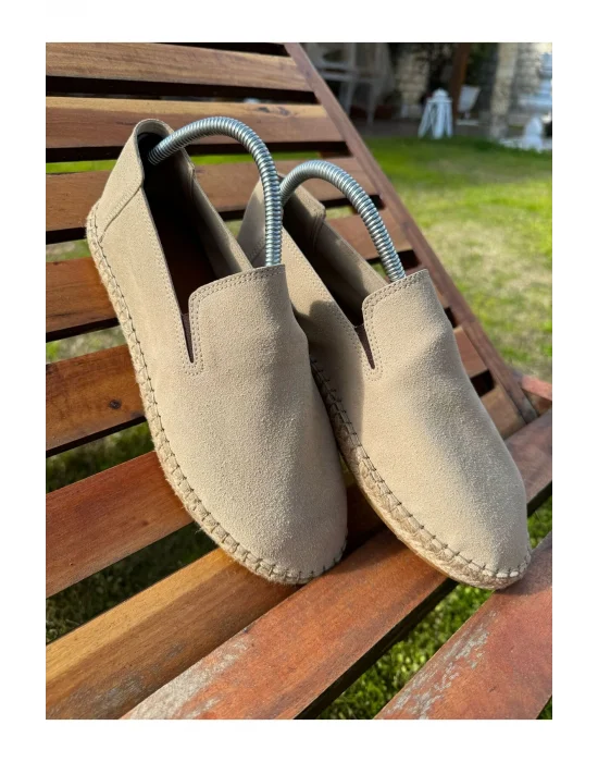 Daisy Erkek Suni Deri Bej Lastikli Espadril