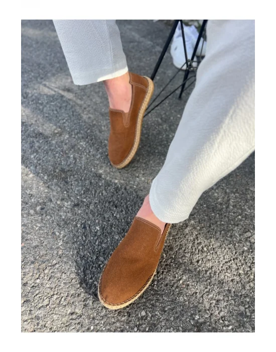 Daisy Erkek Suni Deri Taba Lastikli Espadril