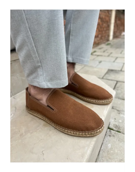 Daisy Erkek Suni Deri Taba Lastikli Espadril