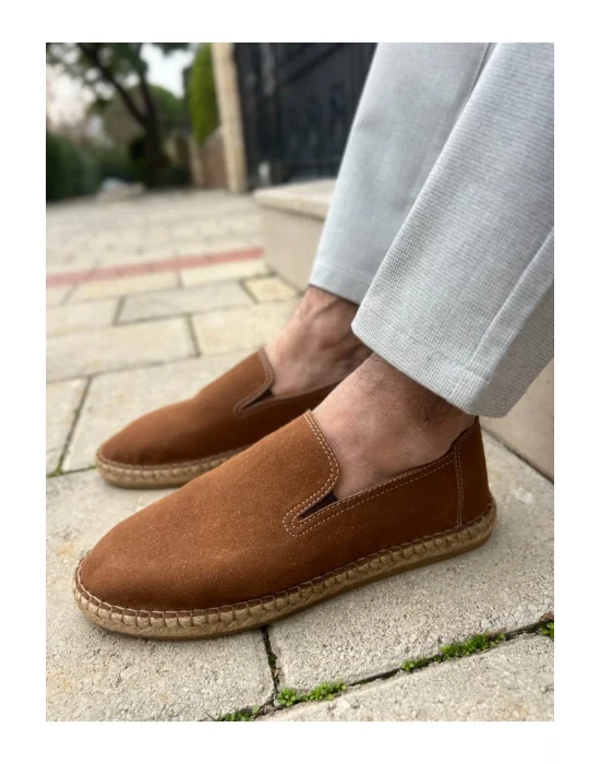 Daisy Erkek Suni Deri Taba Lastikli Espadril