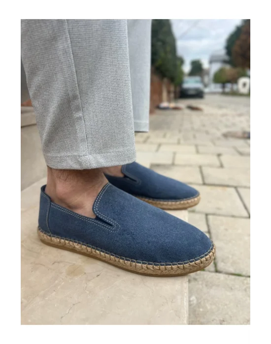 Daisy Erkek Suni Deri Mavi Lastikli Espadril