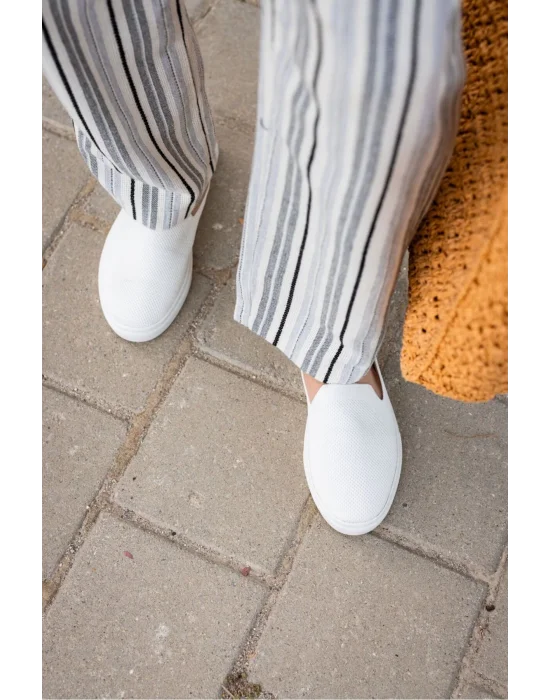 Erkek Beyaz triko günlük ayakkabı