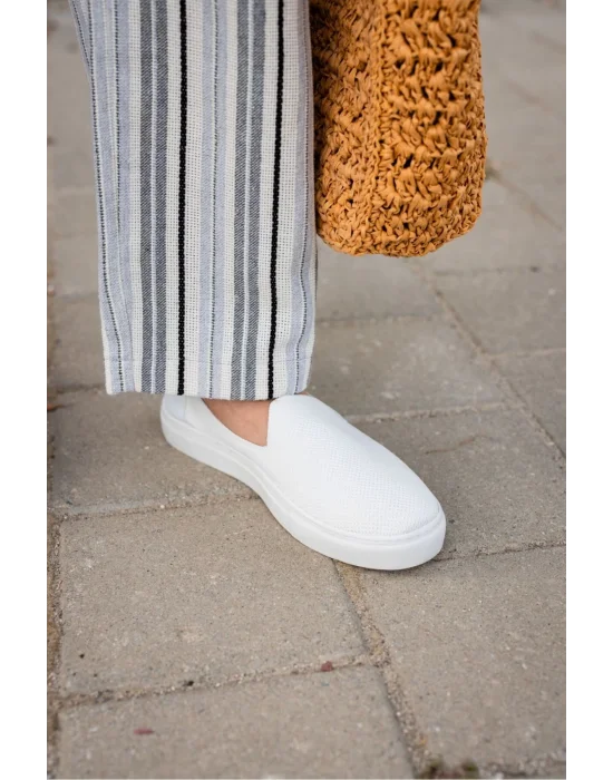 Erkek Beyaz triko günlük ayakkabı