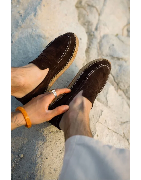 Rose Acı Kahve Hakiki Deri Süet Erkek Loafer