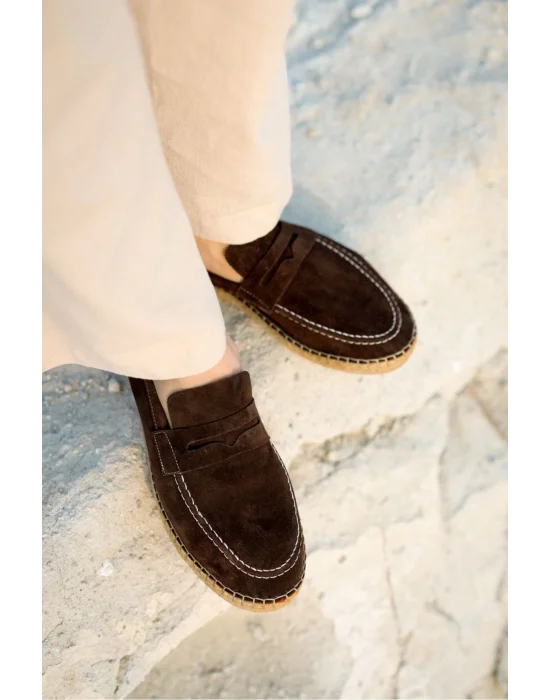 Rose Acı Kahve Hakiki Deri Süet Erkek Loafer